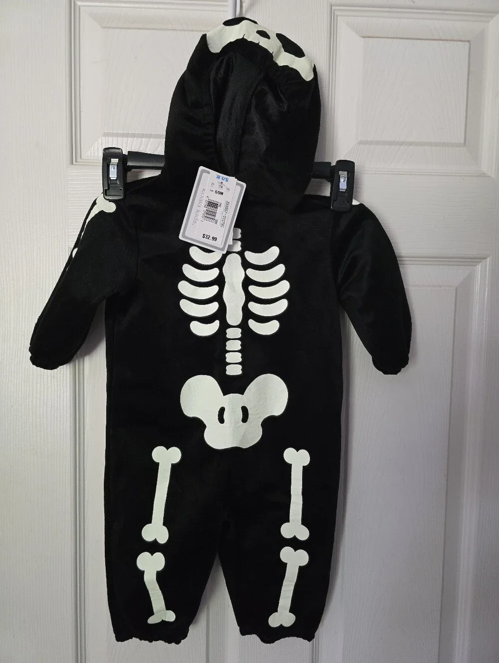 Skeleton Glow In The Dark Halloween Costume Size 6-9 Months New